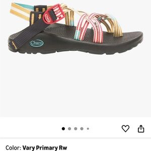 Chaco Strappy Sandals with Red, Yellow, and Blue Accents